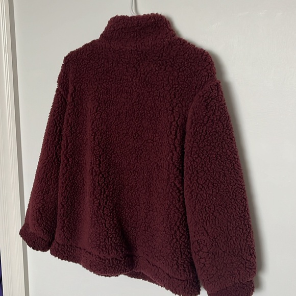 Ashley by 26 International Burgundy Sherpa Jacket, like new - Picture 6 of 6